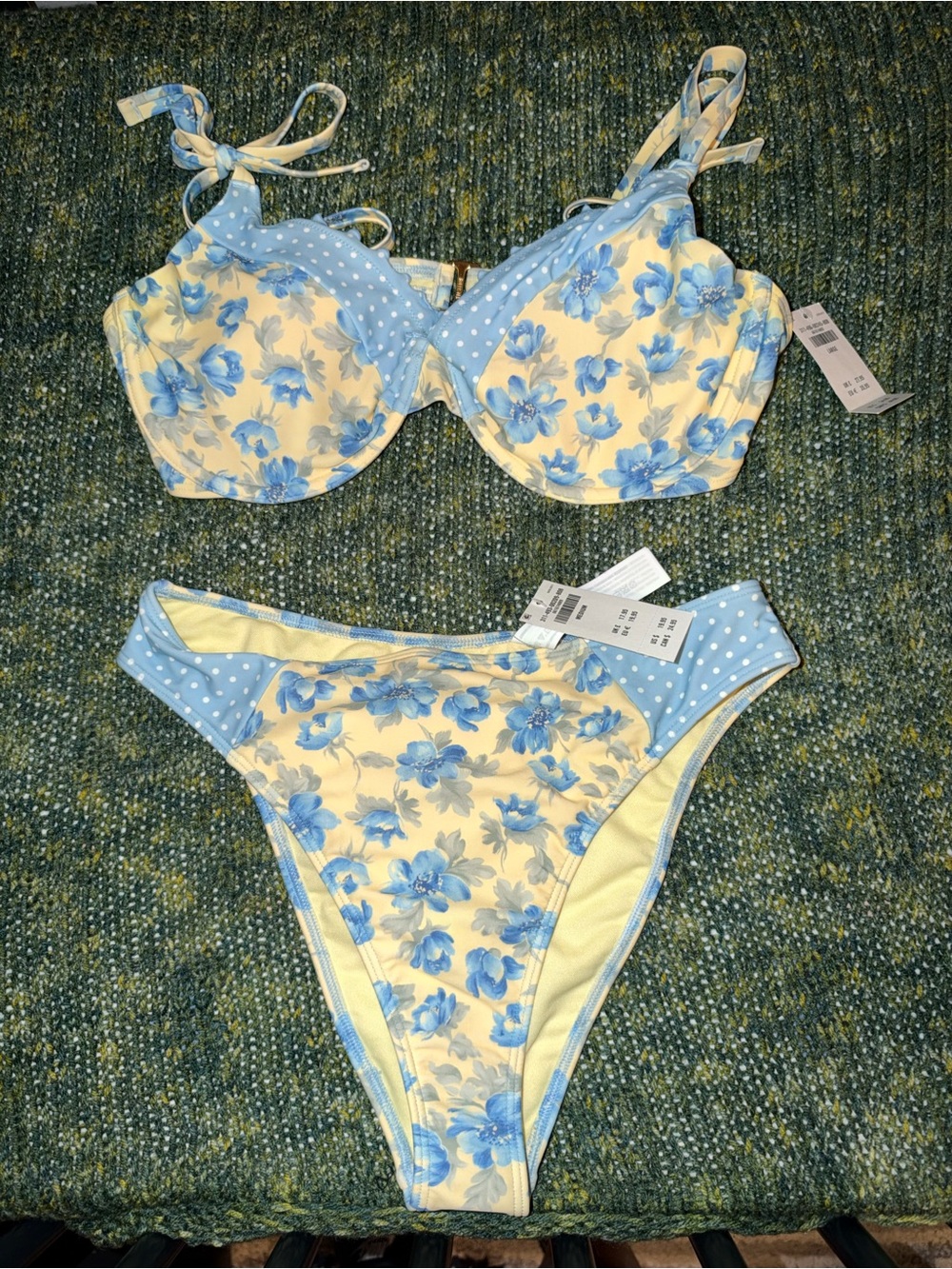 Hollister Bikini Floral Polka Dot Set NWT